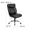 Flash Furniture Hercules Big & Tall High-Back Ergonomic LeatherSoft™ Faux Leather Office Chair With Full Headrest And Chrome Base, Black