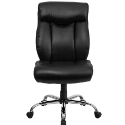 Flash Furniture Hercules Big & Tall High-Back Ergonomic LeatherSoft™ Faux Leather Office Chair With Full Headrest And Chrome Base, Black