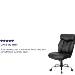 Flash Furniture Hercules Big & Tall High-Back Ergonomic LeatherSoft™ Faux Leather Office Chair With Full Headrest And Chrome Base, Black
