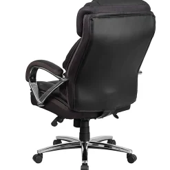 Flash Furniture Hercules Big & Tall Ergonomic LeatherSoft™ Faux Leather Office Chair With Chrome Base And Arms, Black/Gray