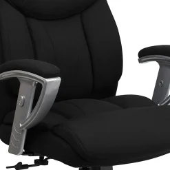 Flash Furniture Hercules Big And Tall Fabric Swivel Office Chair With Adjustable Arms, Black