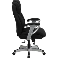 Flash Furniture Hercules Big And Tall Fabric Swivel Office Chair With Adjustable Arms, Black