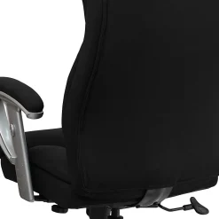 Flash Furniture Hercules Big And Tall Fabric Swivel Office Chair With Adjustable Arms, Black