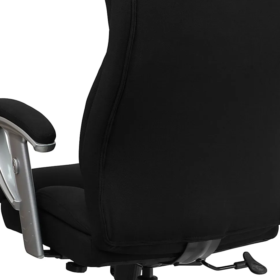 Flash Furniture Hercules Big And Tall Fabric Swivel Office Chair With Adjustable Arms, Black