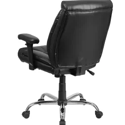 Flash Furniture Hercules Big & Tall Ergonomic LeatherSoft™ Faux Leather Mid-Back Swivel Task Chair With Adjustable Arms, Black