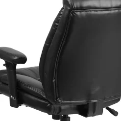 Flash Furniture Hercules Big & Tall Ergonomic LeatherSoft™ Faux Leather Mid-Back Swivel Task Chair With Adjustable Arms, Black