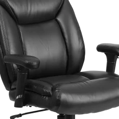 Flash Furniture Hercules Big & Tall Ergonomic LeatherSoft™ Faux Leather Mid-Back Swivel Task Chair With Adjustable Arms, Black
