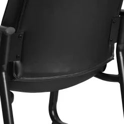 Flash Furniture Hercules Big & Tall LeatherSoft™ Faux Leather Low-Back Side Chair With Sled Base, Black
