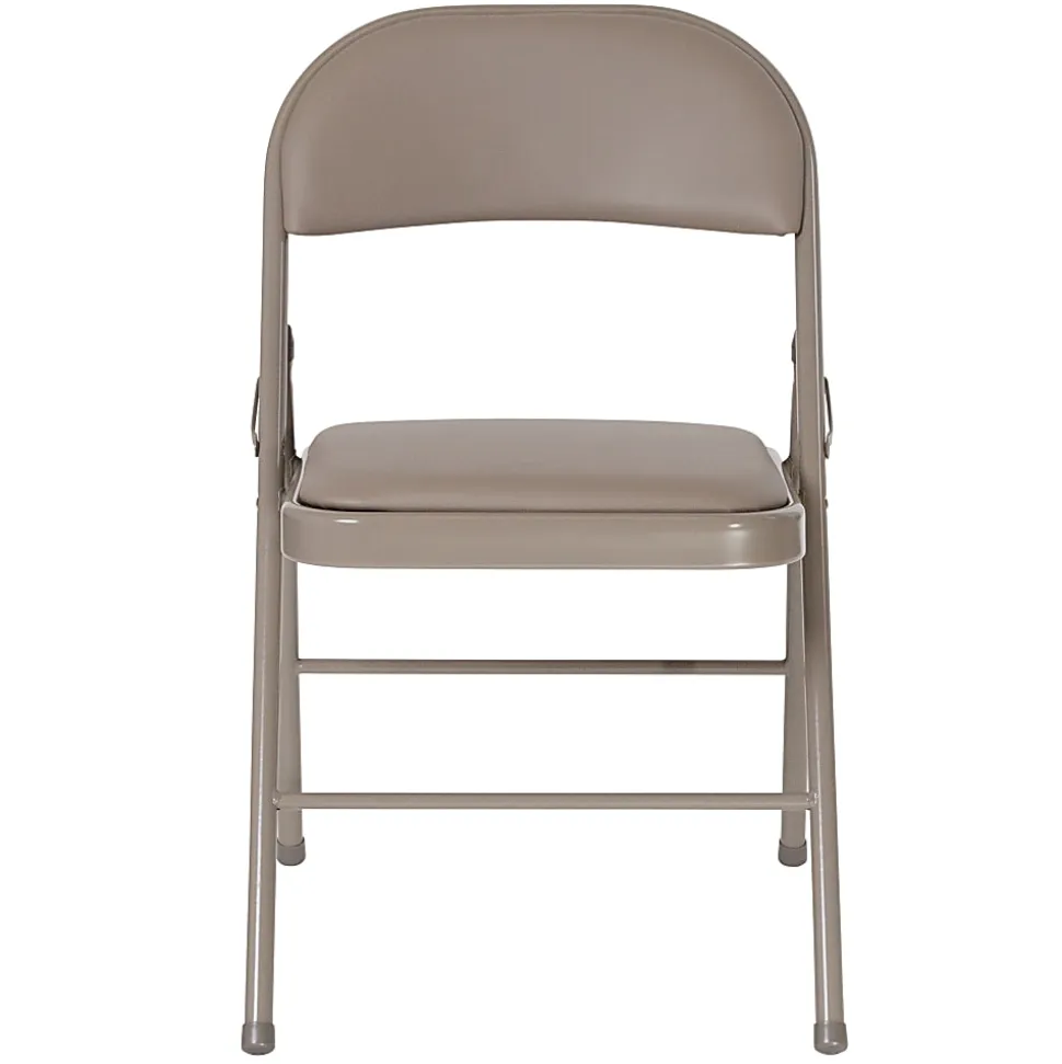 Flash Furniture Hercules Double-Braced Vinyl Folding Chairs, Set Of 4 Folding Chairs, Gray