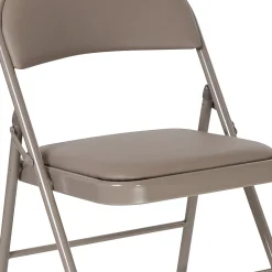 Flash Furniture Hercules Double-Braced Vinyl Folding Chairs, Set Of 4 Folding Chairs, Gray