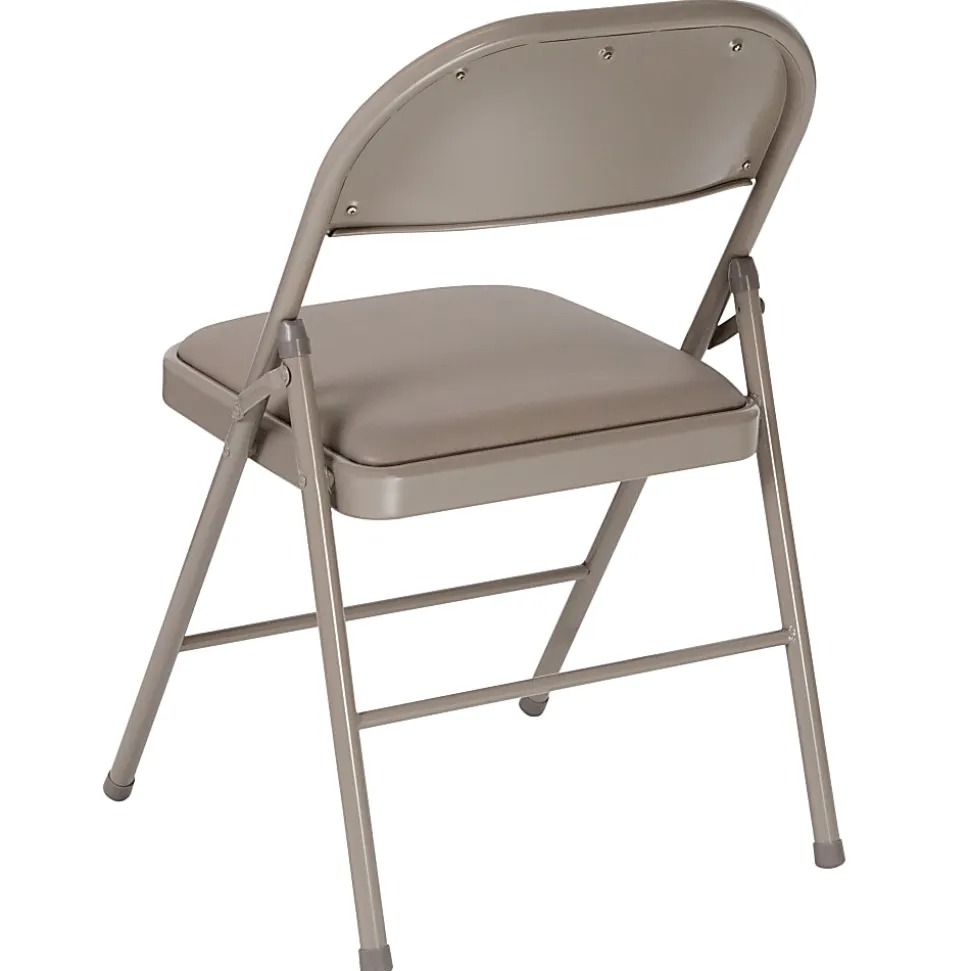 Flash Furniture Hercules Double-Braced Vinyl Folding Chairs, Set Of 4 Folding Chairs, Gray