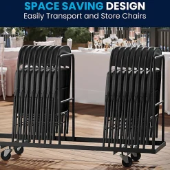 Flash Furniture Hercules Double-Braced Metal Folding Chairs, Set Of 4 Folding Chairs, Black