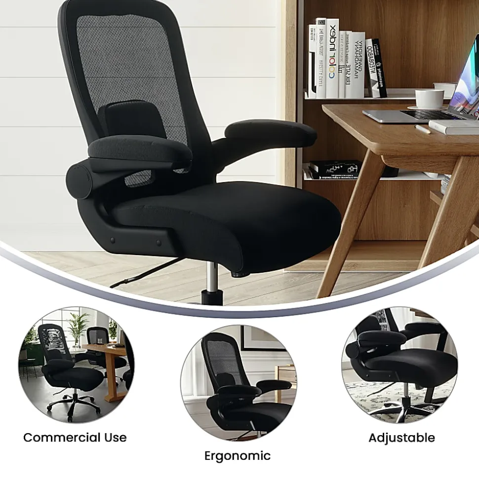 Flash Furniture Hercules Fabric High-Back Big And Tall Ergonomic Office Chair, Black