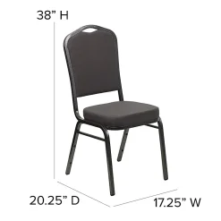 Flash Furniture HERCULES Fabric Crown-Back Stacking Banquet Chair, Gray/Silver