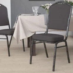 Flash Furniture HERCULES Fabric Crown-Back Stacking Banquet Chair, Gray/Silver