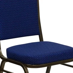 Flash Furniture HERCULES Fabric Crown-Back Stacking Banquet Chair, Navy Pattern/Gold