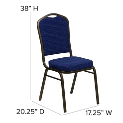 Flash Furniture HERCULES Fabric Crown-Back Stacking Banquet Chair, Navy Pattern/Gold
