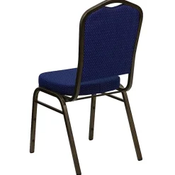 Flash Furniture HERCULES Fabric Crown-Back Stacking Banquet Chair, Navy Pattern/Gold