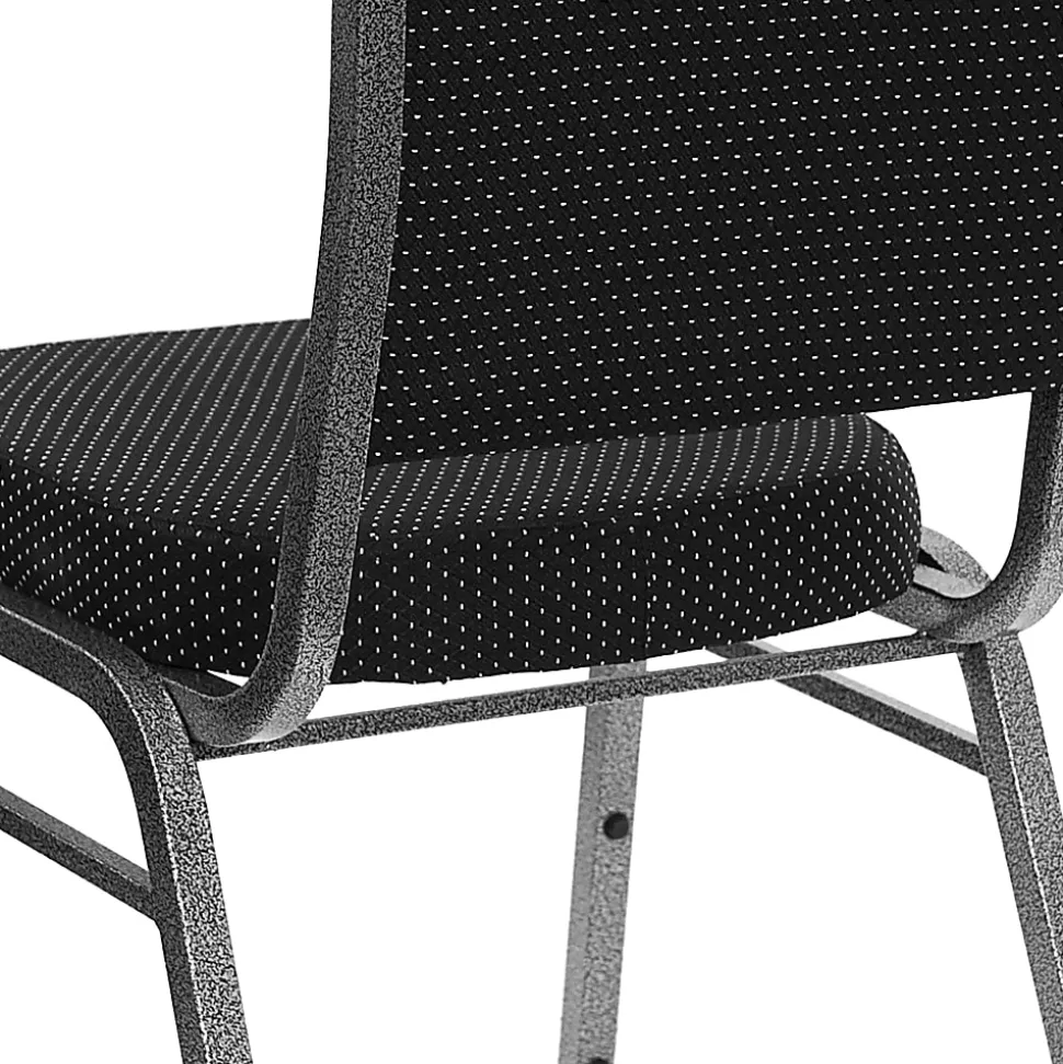 Flash Furniture HERCULES Fabric Crown-Back Stacking Banquet Chair, Black Dot/Silver