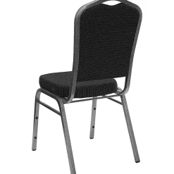 Flash Furniture HERCULES Fabric Crown-Back Stacking Banquet Chair, Black Dot/Silver