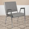 Flash Furniture HERCULES Fabric Bariatric Medical Reception Chair With Antimicrobial Protection, Arm Rests, Gray/Silvervein