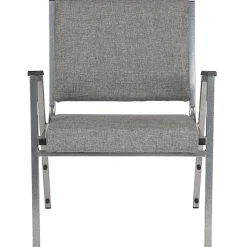 Flash Furniture HERCULES Fabric Bariatric Medical Reception Chair With Antimicrobial Protection, Arm Rests, Gray/Silvervein