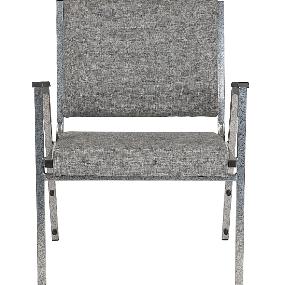 Flash Furniture HERCULES Fabric Bariatric Medical Reception Chair With Antimicrobial Protection, Arm Rests, Gray/Silvervein