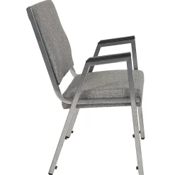 Flash Furniture HERCULES Fabric Bariatric Medical Reception Chair With Antimicrobial Protection, Arm Rests, Gray/Silvervein