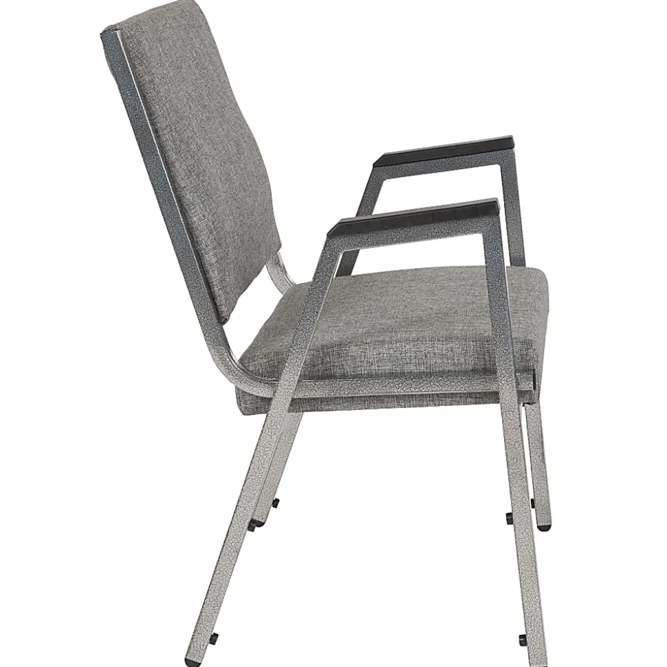 Flash Furniture HERCULES Fabric Bariatric Medical Reception Chair With Antimicrobial Protection, Arm Rests, Gray/Silvervein