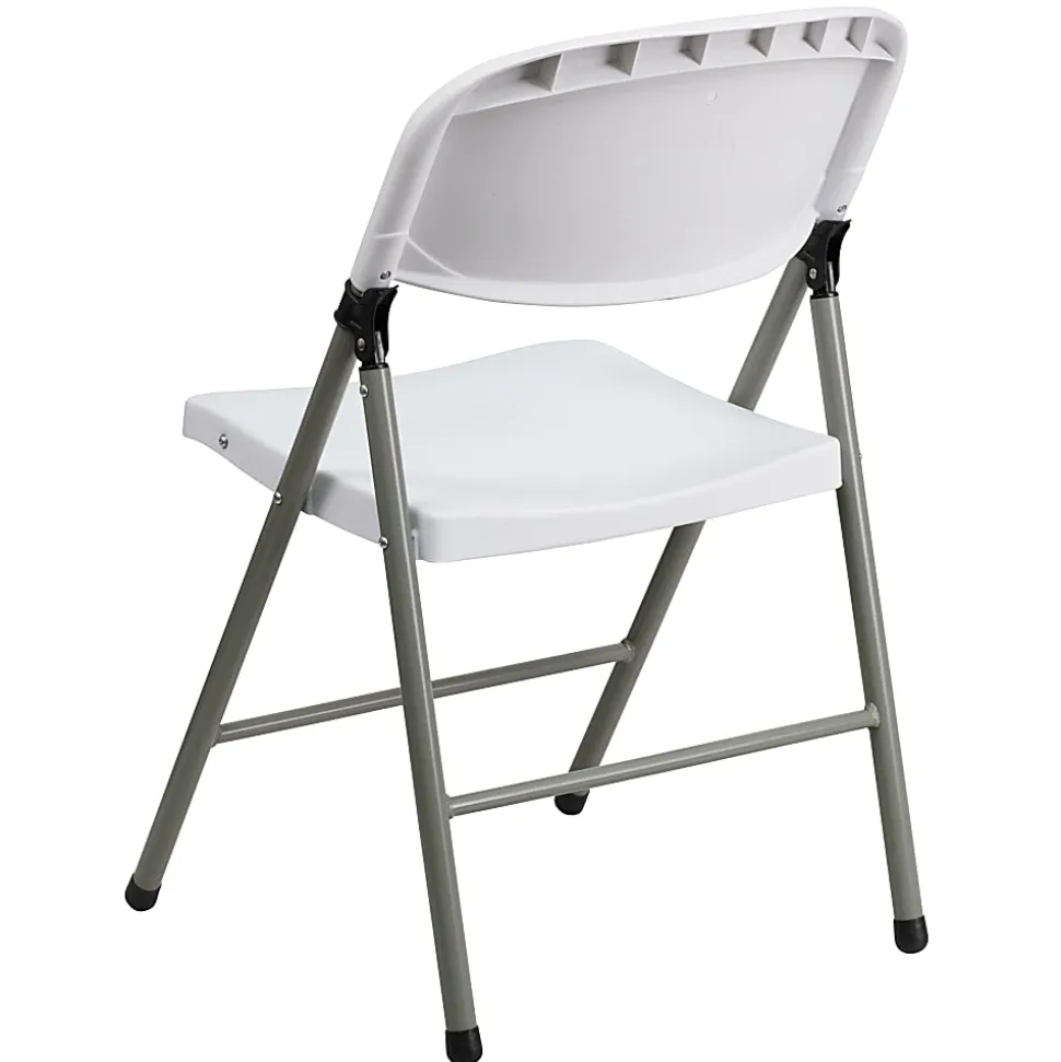 Flash Furniture Hercules Folding Chairs, Set Of 6 Folding Chairs, White/Gray
