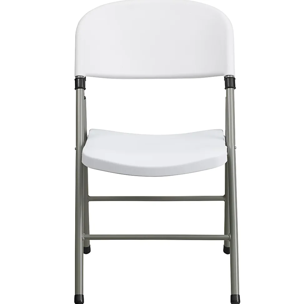 Flash Furniture Hercules Folding Chairs, Set Of 6 Folding Chairs, White/Gray