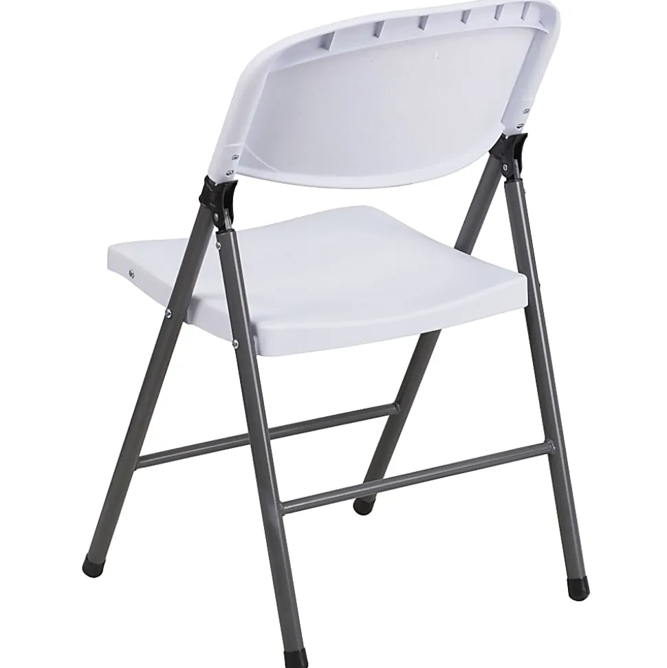 Flash Furniture Hercules Folding Chairs, Set Of 6 Folding Chairs, Granite White/Charcoal