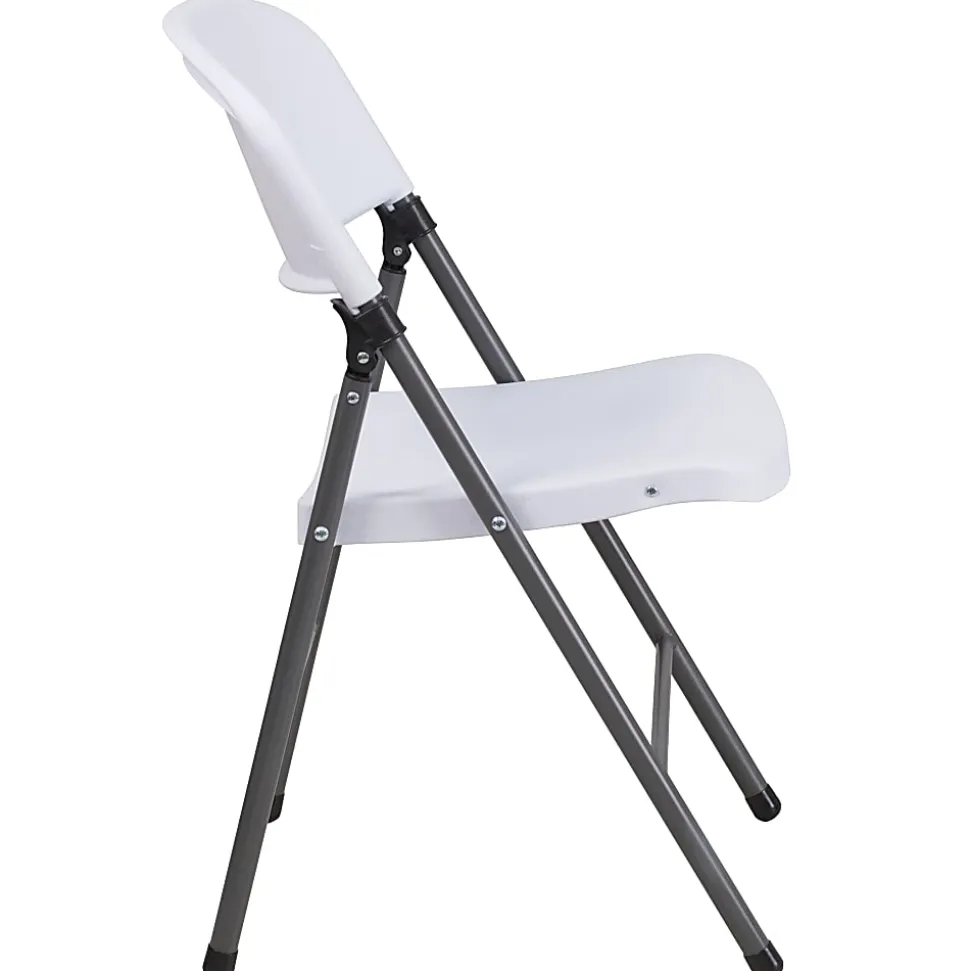 Flash Furniture Hercules Folding Chairs, Set Of 6 Folding Chairs, Granite White/Charcoal