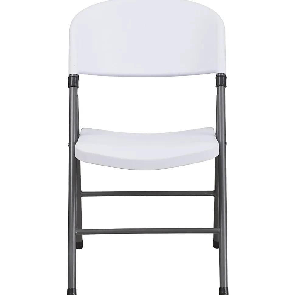 Flash Furniture Hercules Folding Chairs, Set Of 6 Folding Chairs, Granite White/Charcoal