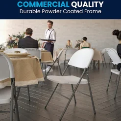 Flash Furniture Hercules Folding Chairs, Set Of 6 Folding Chairs, Granite White/Charcoal