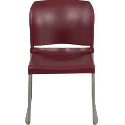Flash Furniture HERCULES Full-Back Contoured Stacking Chair With Sled Base, Burgundy/Gray
