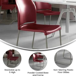 Flash Furniture HERCULES Full-Back Contoured Stacking Chair With Sled Base, Burgundy/Gray