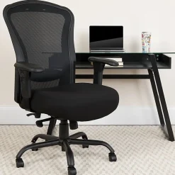 Flash Furniture HERCULES 24-7 Intensive Mesh Big And Tall Multifunction Chair With Synchro Tilt, Black