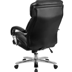 Flash Furniture Hercules 24-7 Intensive Use Big & Tall Ergonomic LeatherSoft™ Faux Leather Office Chair With Loop Arms, Black/Gray