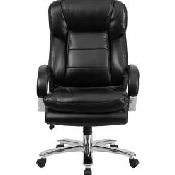 Flash Furniture Hercules 24-7 Intensive Use Big & Tall Ergonomic LeatherSoft™ Faux Leather Office Chair With Loop Arms, Black/Gray