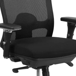 Flash Furniture HERCULES 24-7 Intensive Mesh Mid-Back Big And Tall Chair With Synchro Tilt, Black/Chrome