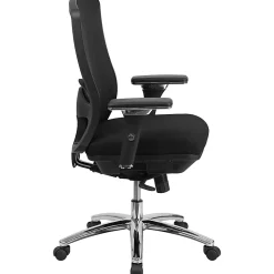 Flash Furniture HERCULES 24-7 Intensive Mesh Mid-Back Big And Tall Chair With Synchro Tilt, Black/Chrome