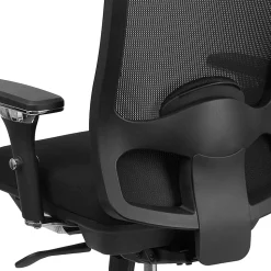 Flash Furniture HERCULES 24-7 Intensive Mesh Mid-Back Big And Tall Chair With Synchro Tilt, Black/Chrome