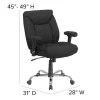 Flash Furniture Hercules 24-7 Intensive Use Big And Tall Office Chair With Loop Arms, Black Ergonomic Fabric/Gray