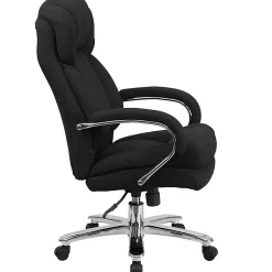 Flash Furniture Hercules 24-7 Intensive Use Big And Tall Office Chair With Loop Arms, Black Ergonomic Fabric/Gray