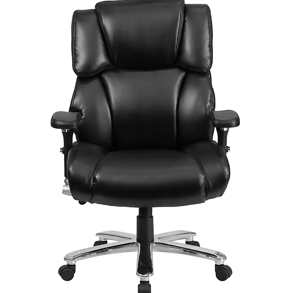 Flash Furniture Hercules 24-7 Intensive Use Big And Tall Office Chair With Lumbar Knob, Tufted Headrest And Back, Black/Gray