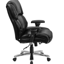 Flash Furniture Hercules 24-7 Intensive Use Big And Tall Office Chair With Lumbar Knob, Tufted Headrest And Back, Black/Gray