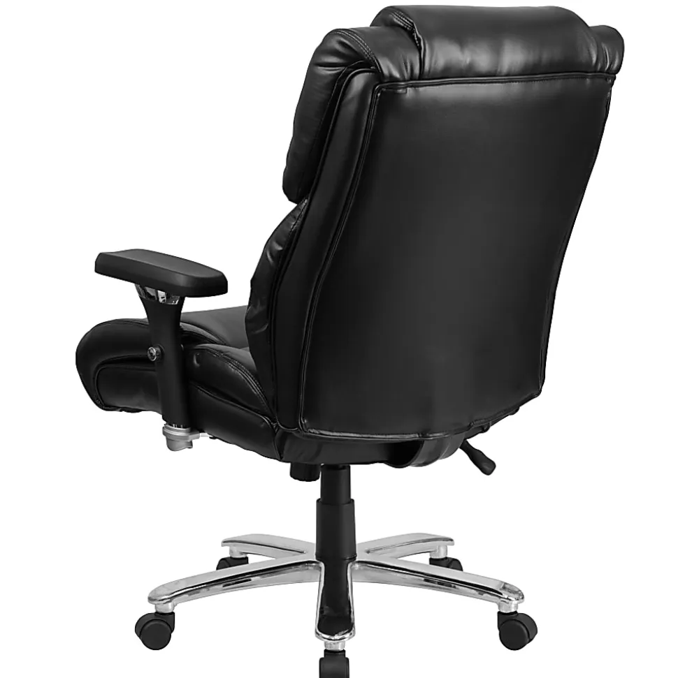 Flash Furniture Hercules 24-7 Intensive Use Big And Tall Office Chair With Lumbar Knob, Tufted Headrest And Back, Black/Gray
