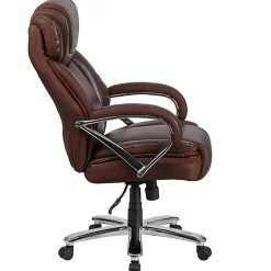 Flash Furniture Hercules LeatherSoft™ Faux Leather High-Back Big & Tall Ergonomic Office Chair, Brown/Gray