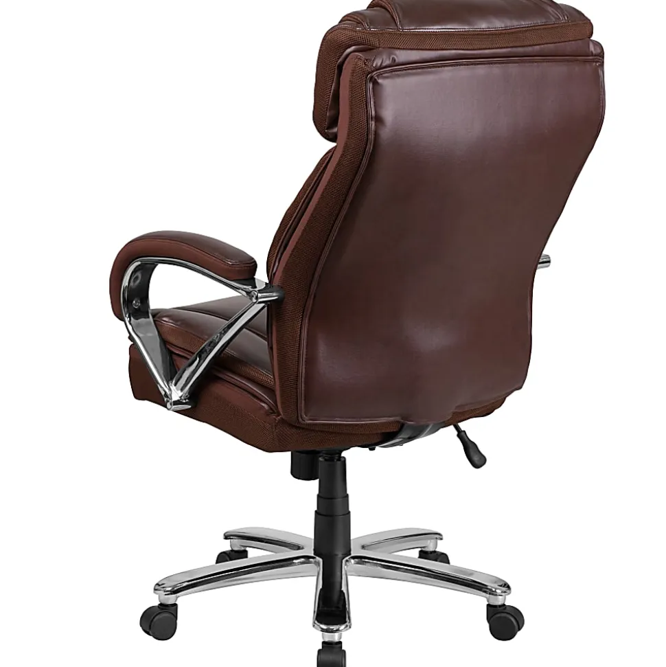 Flash Furniture Hercules LeatherSoft™ Faux Leather High-Back Big & Tall Ergonomic Office Chair, Brown/Gray